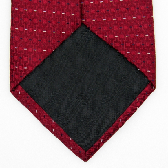 Perry Ellis Portfolio Mens Tie - Red w/Geometric - Picture 5 of 9